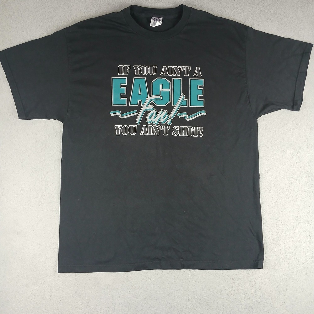 Delta Pro Weight Eagle Fan Graphic T-Shirt Mens XL Short Sleeve Black Tee